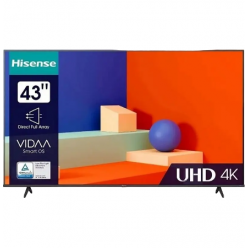 43" LED SMART TV Hisense 43A6K, Real 4K, 3840x2160, VIDAA OS, Black
