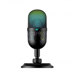 Микрофон Havit GK52, Cardioid, 50Hz-16kHz, -33±2dB, Button mute key, 1.8m. RGB, USB, Black
