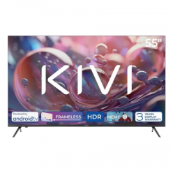 55- LED SMART TV KIVI 55U760QB, Real 4K, 3840x2160, Android TV, Black
