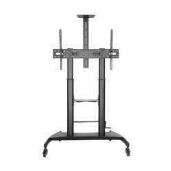 Display/TV Mount Stand Gembird TVS-100T-02, 60-100-; Black, VESA; max 100kg, Height adjustable TV floor stand
