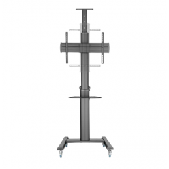 TV Mount Stand Gembird TVS-70T-02, 37-70-; Black, VESA; max 70kg, Aluminum TV floor stand with caster wheels
