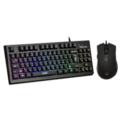 Gaming Keyboard & Mouse Qumo Pandemonium, Compact, Fn key, RGB, AntiGhosting, Black, USB
