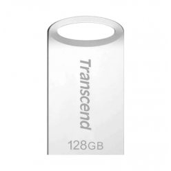 128GB USB3.1 Flash Drive Transcend "JetFlash 710S", Silver, Metal Case, Ultra-Slim (R/W:90/50MB/s)

