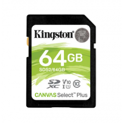 ..64GB  SDXC Card (Class 10) UHS-I , U1, Kingston Canvas Select Plus "SDS2/64GB" (R:100MB/s)
