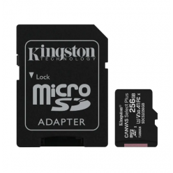 256GB MicroSD (Class 10) UHS-I (U3) +SD adapter, Kingston Canvas Select+ "SDCS2/256GB" (100/85MB/s)
