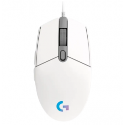 Gaming Mouse Logitech G102 Lightsync, 200-8000 dpi, 6 buttons, 85g, 1000Hz, Ambidextrous, Onboard memory, RGB, 2.1m, USB, White
