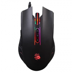 Gaming Mouse Bloody Q81 Curve, 500-3200 dpi, 8 buttons, 60 IPS, 20G, 98g, Ambidextrous, X'Glide, Neon Lighting, 1.8m, USB, Black
