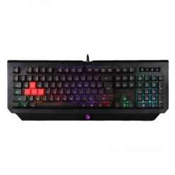 Gaming Keyboard Bloody B120N, Multimedia Hot-Keys, Game Mode, Macro, Onboard Memory, Spill-resistant, Neon Backlight, 1.8m, USB, EN/RU, Black
