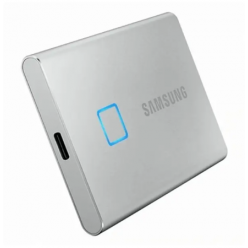 1.0TB Samsung Portable SSD T7 Touch Silver, USB-C 3.1 (85x57x8mm, 58g, R/W:1050/1000MB/s, FP ID)
