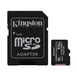 512GB MicroSD (Class 10) UHS-I (U3) +SD adapter, Kingston Canvas Select+ "SDCS2/512GB" (100/85MB/s)
