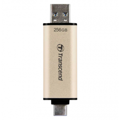 256GB USB3.1/Type-C Flash Drive  Transcend "JetFlash 930C", Gold, Classic Cap,OTG (R/W:420/400MB/s)
