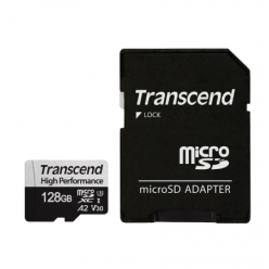 128GB MicroSD (Class 10) UHS-I (U3),+SD adapter, Transcend TS128GUSD340S (V30, A2, R/W:160/125MB/s)
