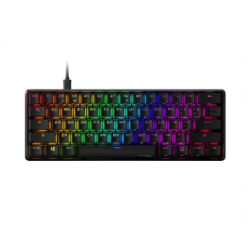 Gaming Keyboard HyperX Alloy Origins 60, Mechanical, 60% form factor, Linear SW, PBT keycaps, Aluminum, Onboard Memory, RGB, EN/RU, 1.8m, USB, Black
