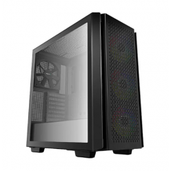 Case ATX Deepcool CG560, w/o PSU, 4x120mm (3xARGB fans), Mesh Front, Tempered Glass, 2xUSB3.0, Black
