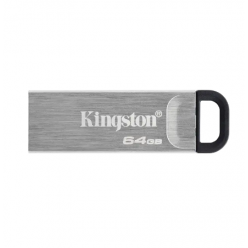 64GB USB3.2 Flash Drive Kingston DataTraveler Kyson, Silver, Metal Case, Key Ring (DTKN/64GB)
