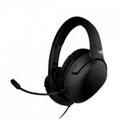 Gaming Headset Asus ROG Strix Go, 40mm driver, 32 Ohm, 20-20kHz, 262g, Controls on ear cup, Detachable Mic, Foldable, AI NC, 1.2m+1m, USB/USB-C, Black
