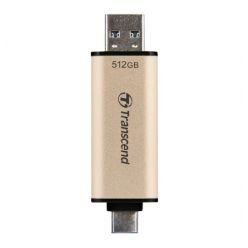 512GB USB3.1/Type-C Flash Drive  Transcend "JetFlash 930C", Gold, Classic Cap,OTG (R/W:420/400MB/s)
