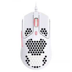 Gaming Mouse HyperX Pulsefire Haste, up to 16k dpi, 6 buttons, 450IPS, 40G, 59g, Ambidextrous, Onboard Memory, RGB, 1.8m, USB, White/Pink
