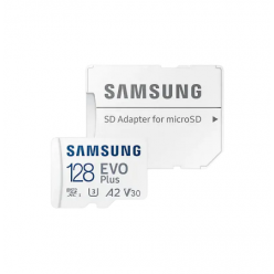 128GB MicroSD (Class 10) UHS-I (U3)+SD adapter, Samsung EVO Plus "MB-MC128KA" (R:130MB/s)
