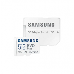 512GB MicroSD (Class 10) UHS-I (U3) +SD adapter, Samsung EVO Plus "MB-MC512KA" (R:130MB/s)
