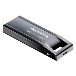 128GB USB3.1 Flash Drive ADATA "UR340", Black, Metal Case, Slim Capless, Keychain (R:Up to 100 MB/s)
