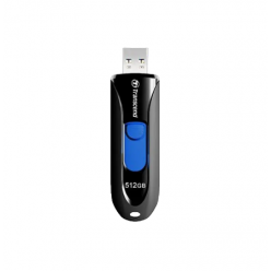 512GB  USB3.1 Flash Drive Transcend "JetFlash  790", Black-Blue, Slider (R/W:90/40MB/s)
