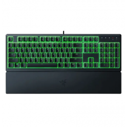 Gaming Keyboard Razer Ornata V3 X, Membrane, Low-profile, Silent, Macro, Laser-etched ABS Keycaps, Spill-resistan, Wrist Restt, RGB, USB, EN, Black
