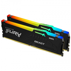 32GB DDR5-5600MHz  Kingston FURY Beast RGB (Kit of 2x16GB) (KF556C40BBAK2-32), CL40-40-40, 1.25V,Blk
