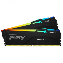 64GB DDR5-5600MHz  Kingston FURY Beast RGB (Kit of 2x32GB) (KF556C40BBAK2-64), CL40-40-40, 1.25V,Blk
