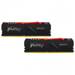 32GB DDR4-3600MHz  Kingston FURY Beast RGB (Kit of 2x16GB) (KF436C18BBAK2/32), CL18-22-22, 1.35V,Blk

