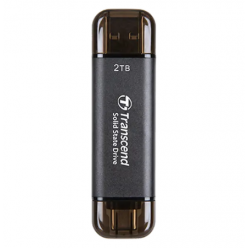 2.0TB  Transcend Portable SSD ESD310C Black, USB-A/C 3.2 (71.3x20x7.8 mm, 11g, R/W:1050/950 MB/s)

