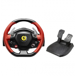 Wheel Thrustmaster Ferrari 458 Spider, 240 degree, Two 100%-metal paddle shifters. 2-pedal pedal set
