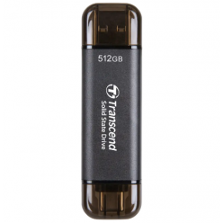 .512GB  Transcend Portable SSD ESD310C Black, USB-A/C 3.2 (71.3x20x7.8 mm, 11g, R/W:1050/950 MB/s)
