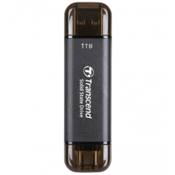1.0TB  Transcend Portable SSD ESD310C Black, USB-A/C 3.2 (71.3x20x7.8 mm, 11g, R/W:1050/950 MB/s)
