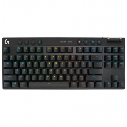 Gaming Wireless Keyboard Logitech G PRO X TKL, Mechanical, Tactile SW, PBT keycaps, Media control, Volume roller, RGB, 2.4Ghz+BT, EN, Black
