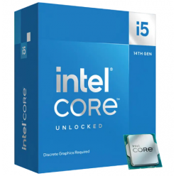 CPU Intel Core i5-14600KF 2.6-5.3GHz (6P+8E/20T, 20MB,S1700,10nm, No Integ. Graphics, 125W) Tray
