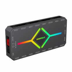 Fan Hub Gamemax Controller v4.0, 9 ports PWM+ARGB, Multi-channel PWM Temperature Control, Magnetic, Remote Control, Black
