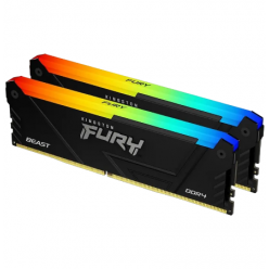 64GB DDR4-3200MHz Kingston FURY Beast RGB (Kit of 2x32GB) (KF432C16BB2AK2/64), CL16, 1.35V, Blk
