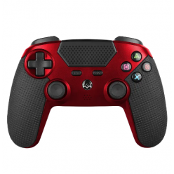 Wireless Gamepad SVEN GC-4040, 4 axes, D-Pad, 2 mini joysticks, 11 buttons, Vibration feedback, Touchpad, Gyroscope, 500mAh, 3.5mm, BT, Black/Red
