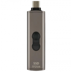 .512GB  Transcend Portable SSD ESD330C Brown, USB-C 3.1 10Gbps, Metallic Capless/Slider (64.1x19.7x9.5 mm, 23g, R/W:1050/950 MB/s, 3D-NAND flash)

