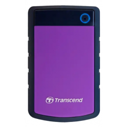 1.0TB (USB3.1) 2.5" Transcend "StoreJet 25H3P", Rubber Grey/Violet, Anti-Shock, One Touch Backup
