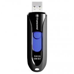 64GB USB3.1 Flash Drive Transcend "JetFlash  790", Black, Slider (R/W:90/30MB/s)
