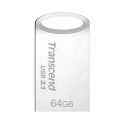 64GB USB3.1 Flash Drive Transcend "JetFlash 710S", Silver, Metal Case, Ultra-Slim (R/W:90/30MB/s)
