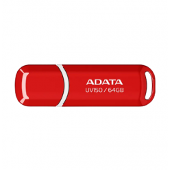 64GB USB3.1 Flash Drive ADATA "UV150", Red, Plastic, Classic Cap (R/W:80/20MB/s)
