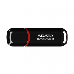 64GB USB3.1 Flash Drive ADATA "UV150", Black, Plastic, Classic Cap (R/W:80/20MB/s)
