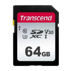 ..64GB  SDXC Card (Class 10) UHS-I , U3, Transcend 300S  "TS64GSDC300S" (R/W:95/45MB/s)
