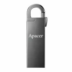 64GB USB3.1 Flash Drive Apacer "AH15A", Dark Gray, Metal, Keychain-Carabin, Capless (AP64GAH15AA-1)

