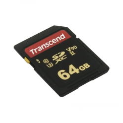 ..64GB  SDXC Card (Class 10) UHS-II, U3, Transcend "TS64GSDC700S" Ultra High Speed (R/W:285/180MB/s)
