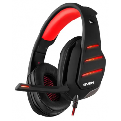 Gaming Headset SVEN AP-U997MV, 40mm drivers, 20-20kHz, 32 Ohm, 115dB, 374g, v7.1, Backlight(Red), 2.2m, USB, Black/Red
