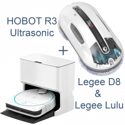 Hobot D8 + Lulu + R3-Ultrasonic // robot aspirator + stație de autocuratare + robot de curatat geamuri //робот пылесос + Станция самоочистки + Мойщик окон